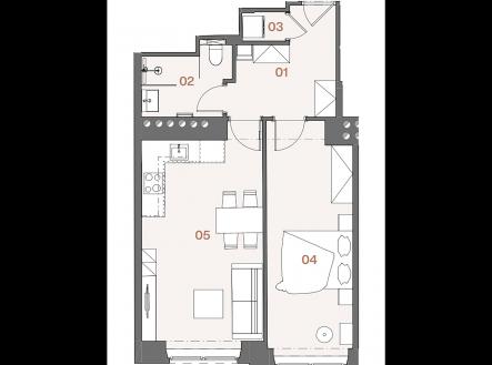 Prodej bytu, 2+kk, 52 m²