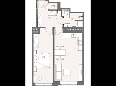 Prodej bytu, 2+kk, 50 m²