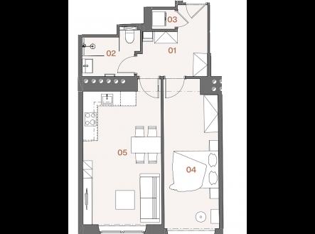 Prodej bytu, 2+kk, 52 m²