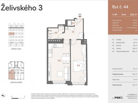 Prodej bytu, 2+kk, 52 m²