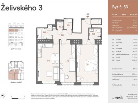 Prodej bytu, 3+kk, 85 m²