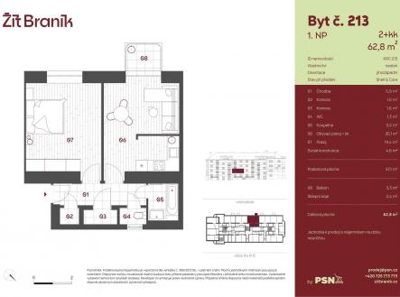 Prodej bytu, 2+kk, 63 m²
