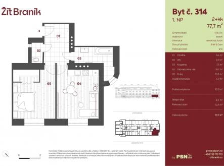 Prodej bytu, 2+kk, 78 m²