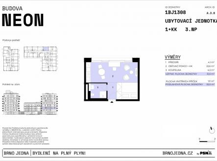 Prodej bytu, 1+kk, 32 m²