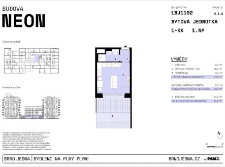 Prodej bytu, 1+kk, 40 m²