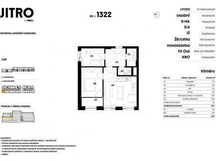 Prodej bytu, 3+kk, 77 m²