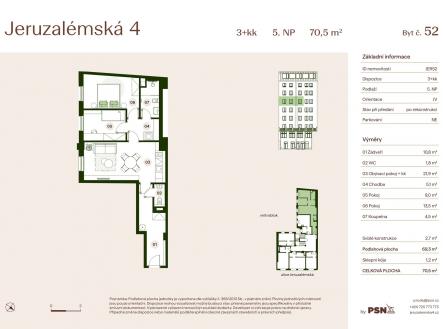 Prodej bytu, 3+kk, 71 m²