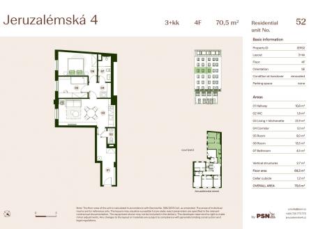 Prodej bytu, 3+kk, 71 m²