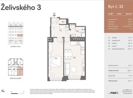 Prodej bytu, 2+kk, 51 m²