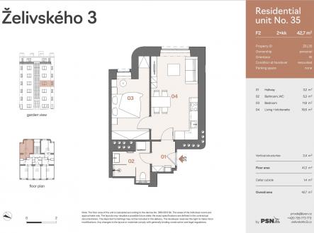 Prodej bytu, 2+kk, 43 m²