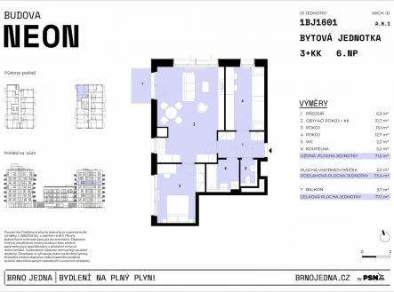 Prodej bytu, 3+kk, 77 m²