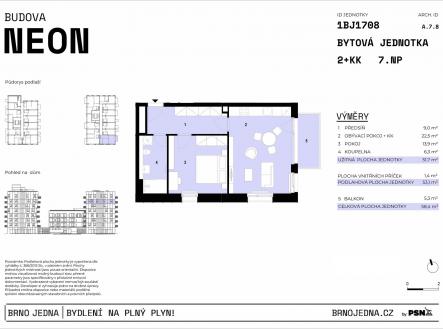 Prodej bytu, 2+kk, 58 m²