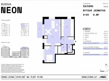 Prodej bytu, 3+kk, 80 m²