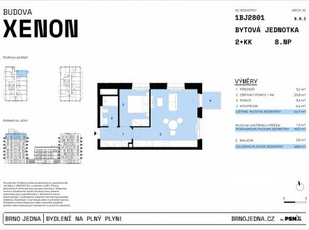 Prodej bytu, 2+kk, 49 m²