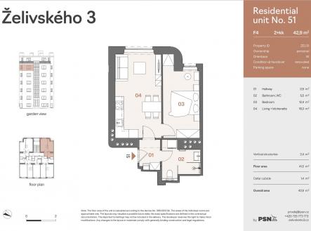 Prodej bytu, 2+kk, 43 m²