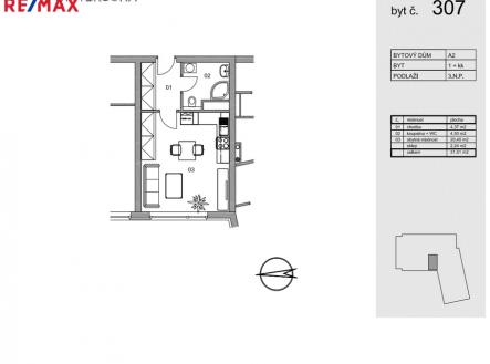 Pronájem bytu, 1+kk, 32 m²