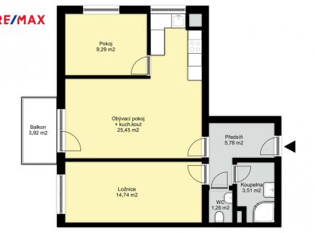 Pronájem bytu, 3+kk, 64 m²