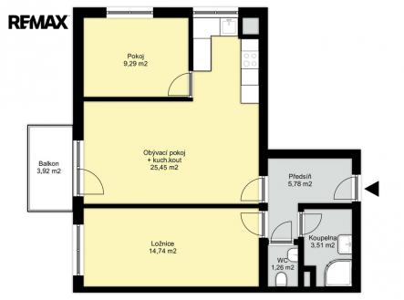 Pronájem bytu, 3+kk, 64 m²