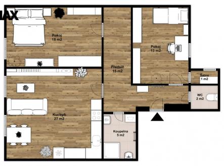 Pronájem bytu, 3+kk, 81 m²