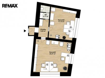 Pronájem kanceláře, 51 m²