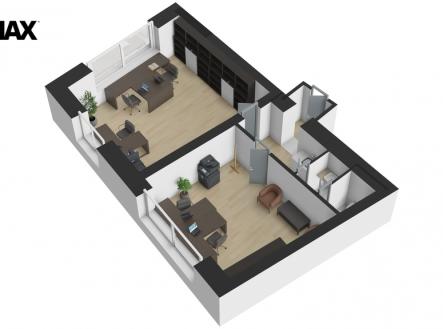 Pronájem kanceláře, 51 m²