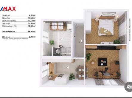 Prodej bytu, 2+1, 63 m²