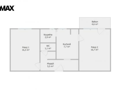 Pronájem bytu, 2+1, 50 m²