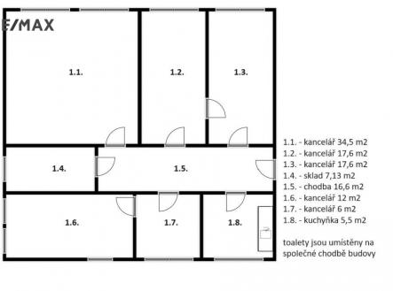 Pronájem - kanceláře, 150 m²