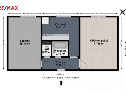Prodej bytu, 2+1, 55 m²