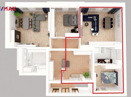Pronájem bytu, 1+1, 78 m²