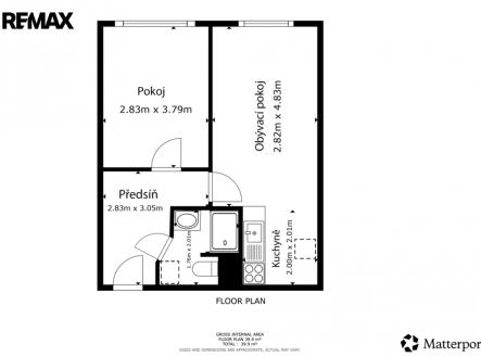 Pronájem bytu, 2+kk, 40 m²