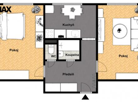 Prodej bytu, 2+1, 52 m²