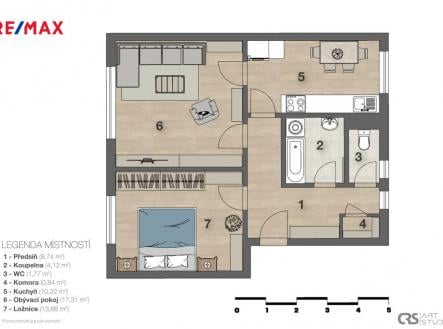 Prodej bytu, 2+1, 65 m²