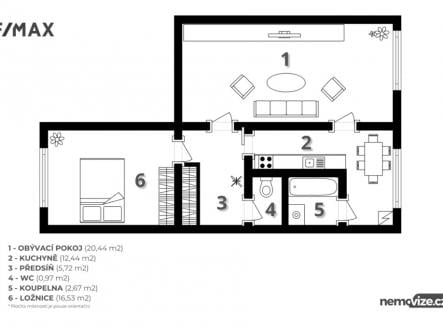 Prodej bytu, 2+1, 64 m²