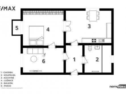 Pronájem bytu, 2+1, 55 m²