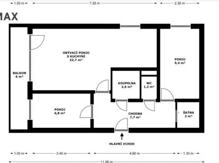 Prodej bytu, 3+kk, 52 m²