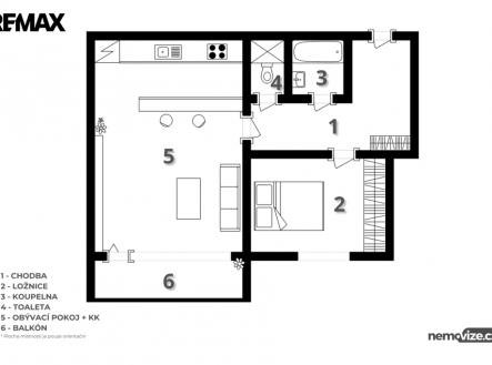 Prodej bytu, 1+1, 43 m²
