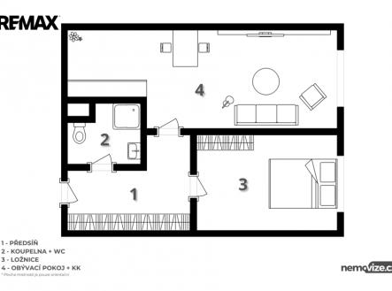 Prodej bytu, 2+kk, 43 m²