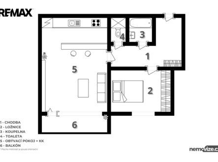 Pronájem bytu, 1+1, 43 m²