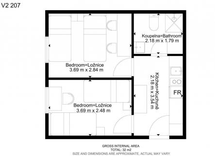 Pronájem bytu, 2+1, 31 m²