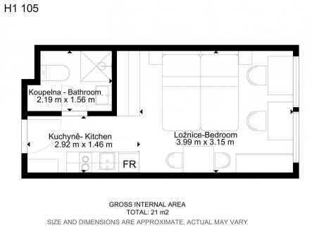 Pronájem bytu, 1+kk, 20 m²