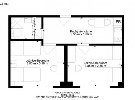 Pronájem bytu, 2+1, 32 m²