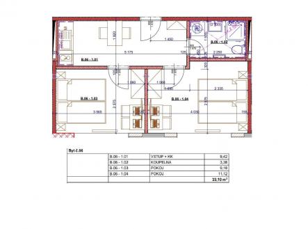 Pronájem bytu, 2+1, 33 m²