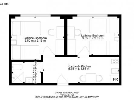 Pronájem bytu, 2+1, 33 m²