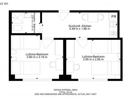 Pronájem bytu, 2+1, 33 m²