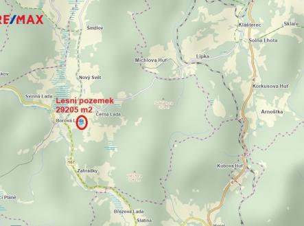 Prodej pozemku, les, 29 205 m²