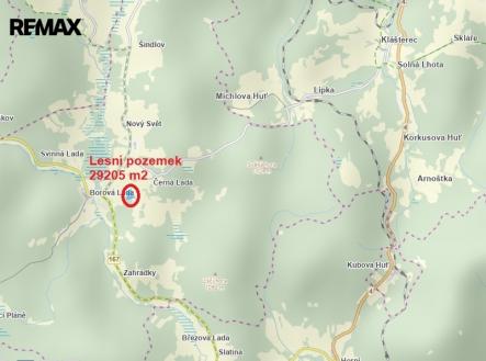 Prodej pozemku, les, 29 205 m²