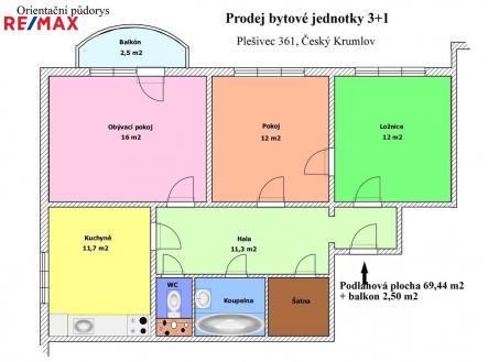 Prodej bytu, 3+1, 69 m²