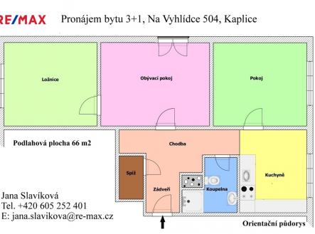 Pronájem bytu, 3+1, 66 m²