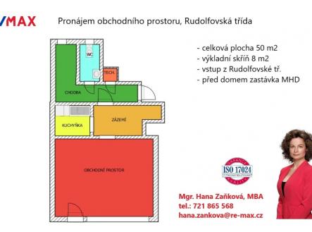 Pronájem obchodní prostor, 50 m²